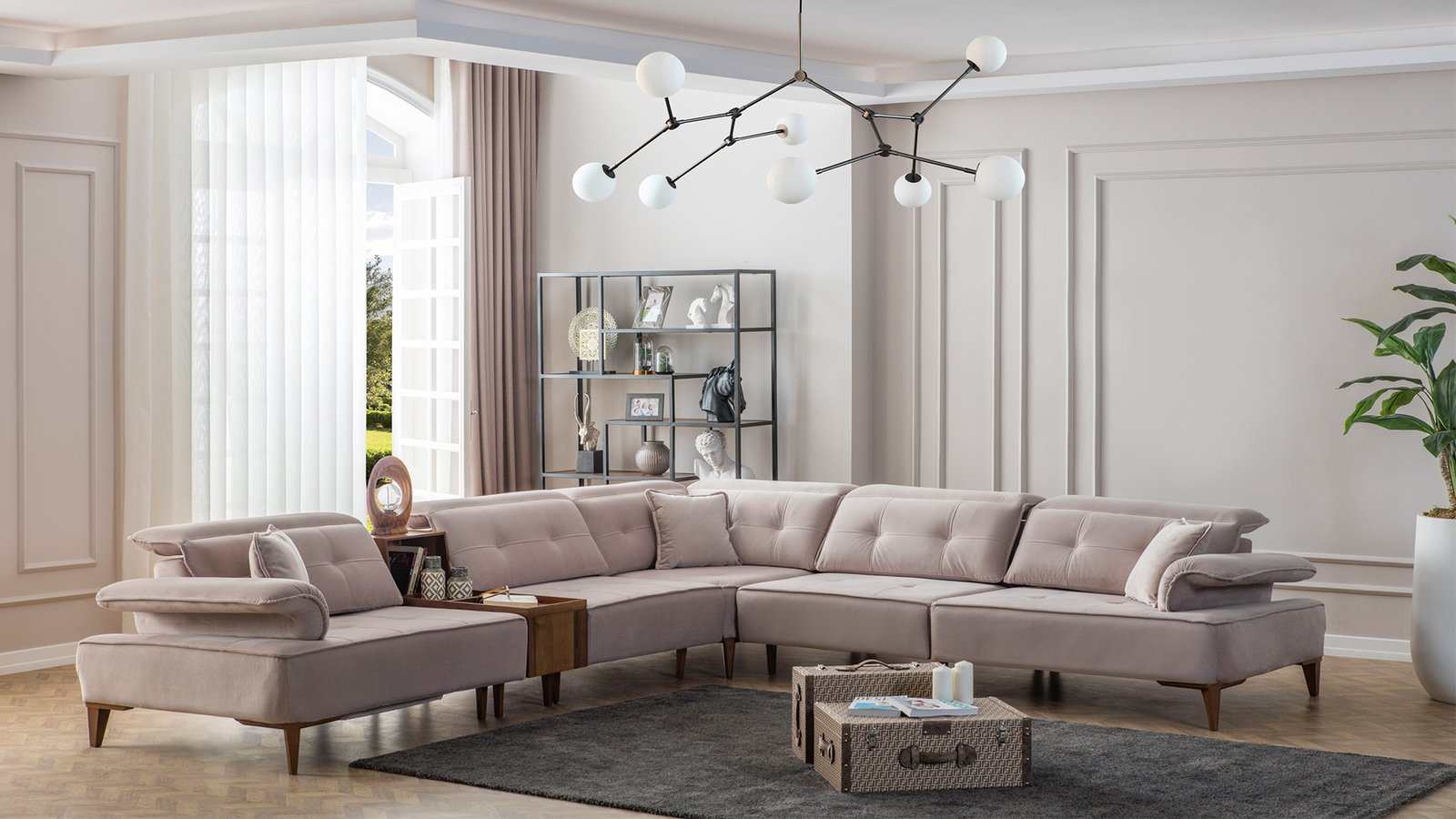 Milano – модулен ъглов диван с релакс функция и луксозна тапицерия