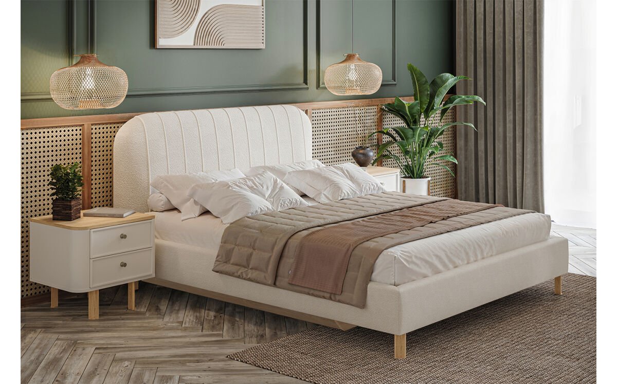 Спален комплект Скандинавски стил с легло, гардероб и шкафове - Image 2