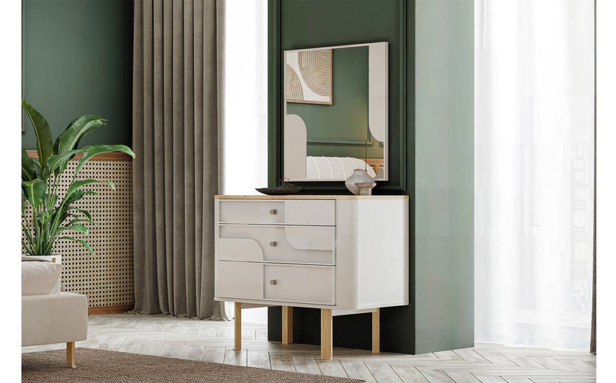 Спален комплект Скандинавски стил с легло, гардероб и шкафове - Image 3