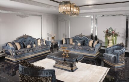 Кръгла холна маса с метална рамка в черен цвят – модел Noir Curve