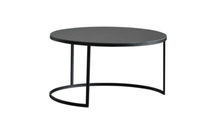 Кръгла холна маса с метална рамка в черен цвят – модел Noir Curve